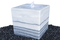 Wasserspiel Marmorwürfel 30x30x30 cm grau weiß