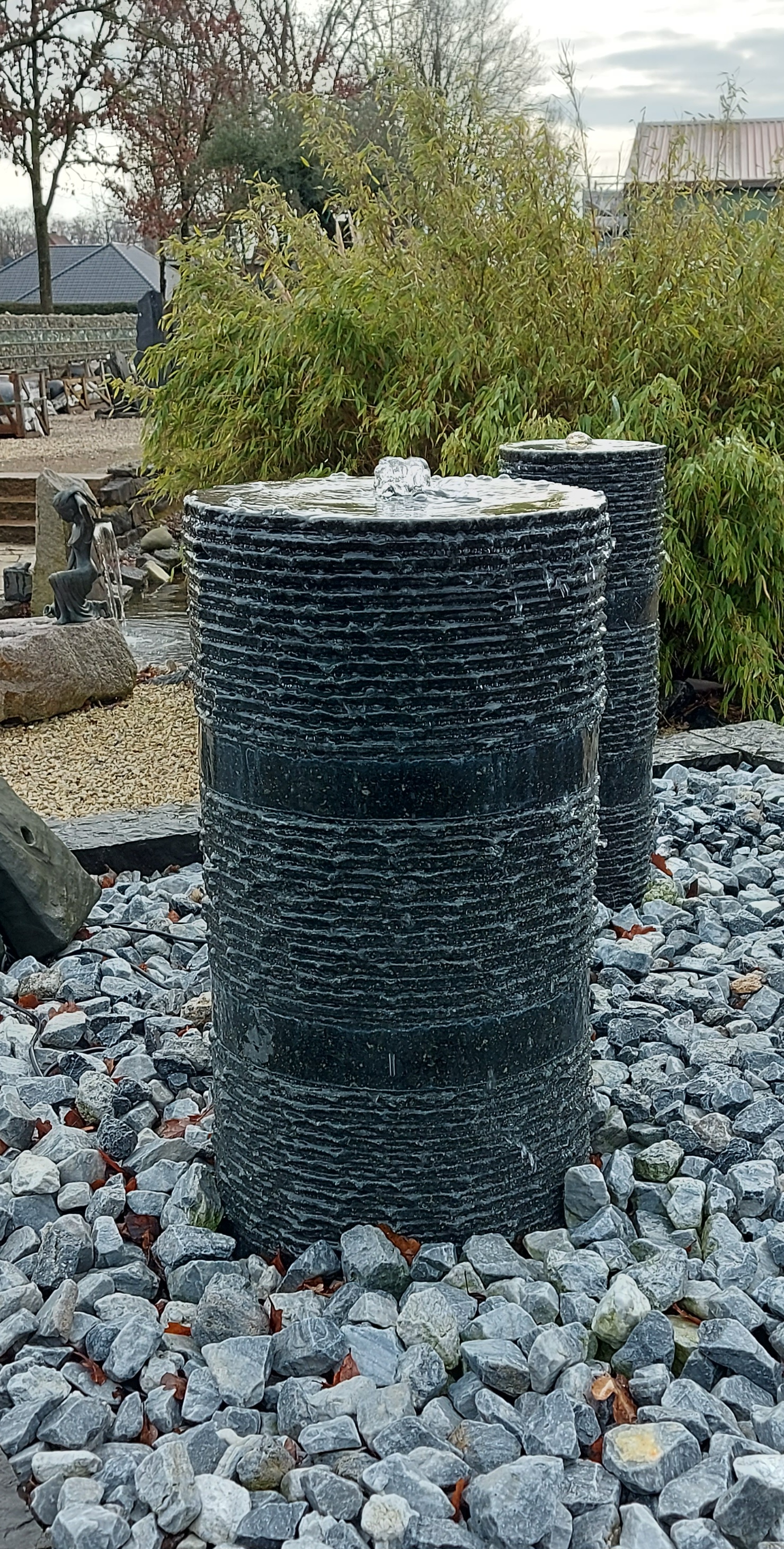 Wasserspiel Tower schwarzer Granit 80/25cm H/B