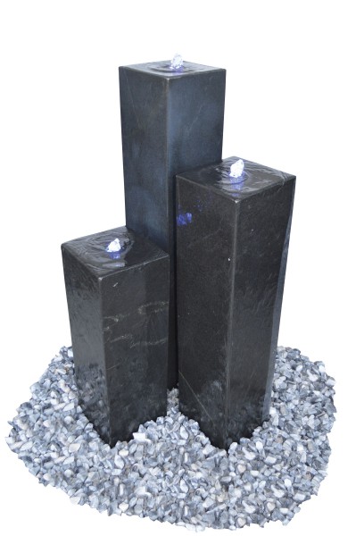 Wasserspiel Säulen schwarz,poliert, 60/80/100cm