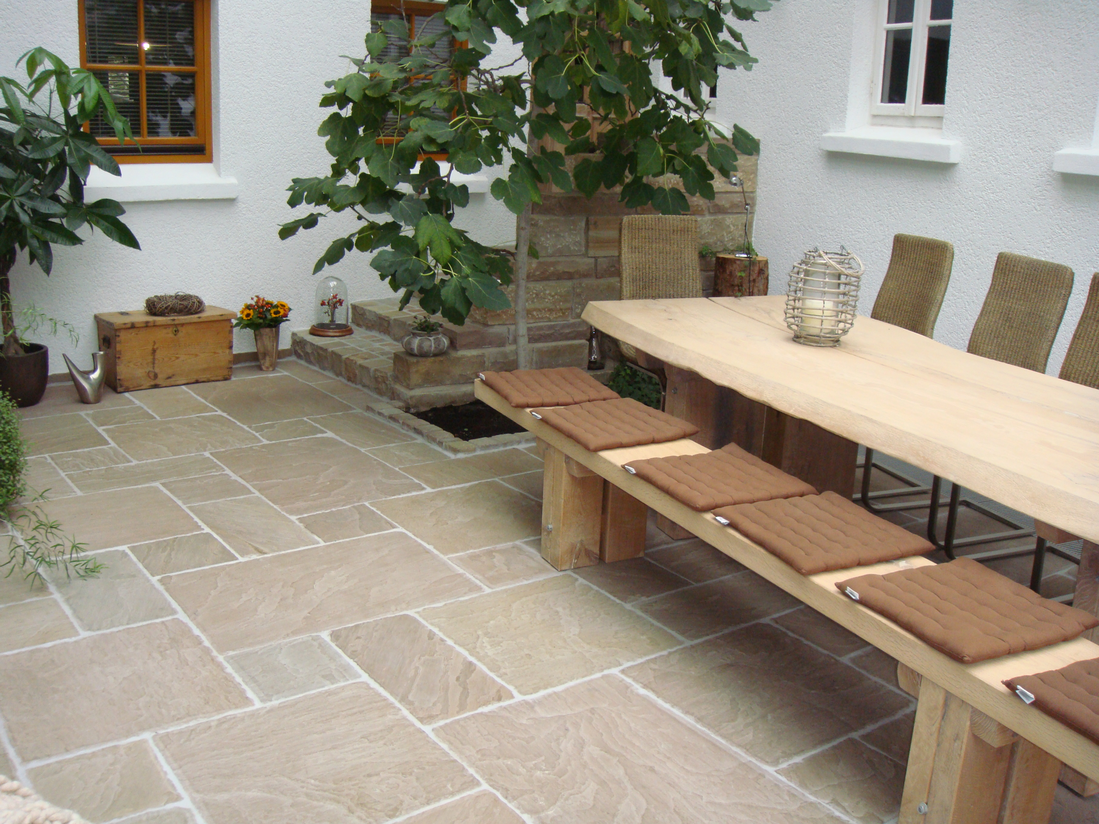 Sandstein Sahara Beige 80x80x3cm veredelt