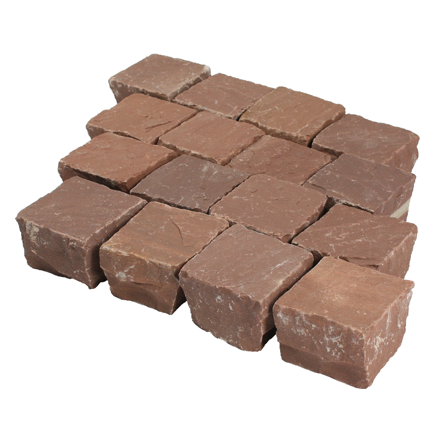 Pflastersteine Sandstein Wine Red 14x14x7-9 cm – Robuste und elegante Pflastersteine in kraftvollem Bordeauxrot