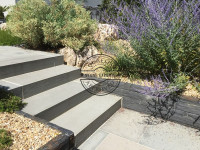 Blockstufe Sandstein Sky grey veredelt 75x35x15cm